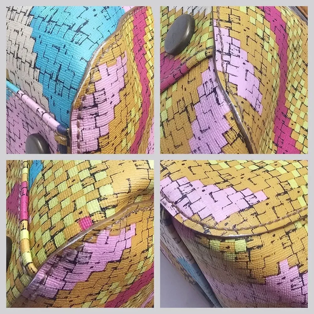 Fossil Sydney Geometric Prints Multicolor Signature Shopper Tote Bag
